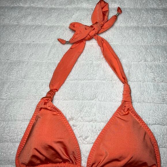 Athleta Orange Tie Triangle Bikini Swim Top - Picture 2 of 8
